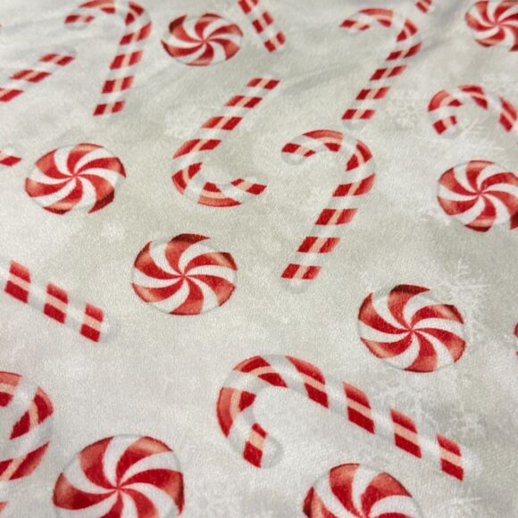 Minky Couture Plush Christmas Candy Cane Theme Holiday Print Standard Pillowcase - Picture 4 of 9